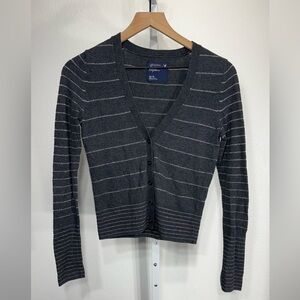 American Eagle Outfitters Y2K metallic stripe cardigan size XS Holiday